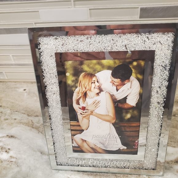 Our Engagement Rhinestones Picture Frame 5x7 - Picture 5 of 8